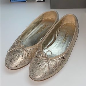 Chanel Sparkle Champagne Ballet Flat
